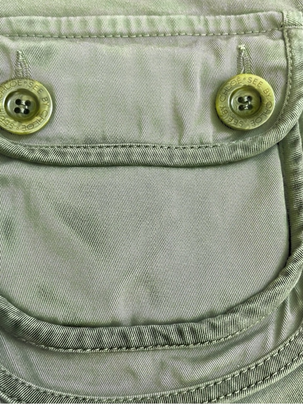 See by Chloé Cargo Jogger Pants Olive Green High Rise 32x25 Utility - Picture 5 of 6